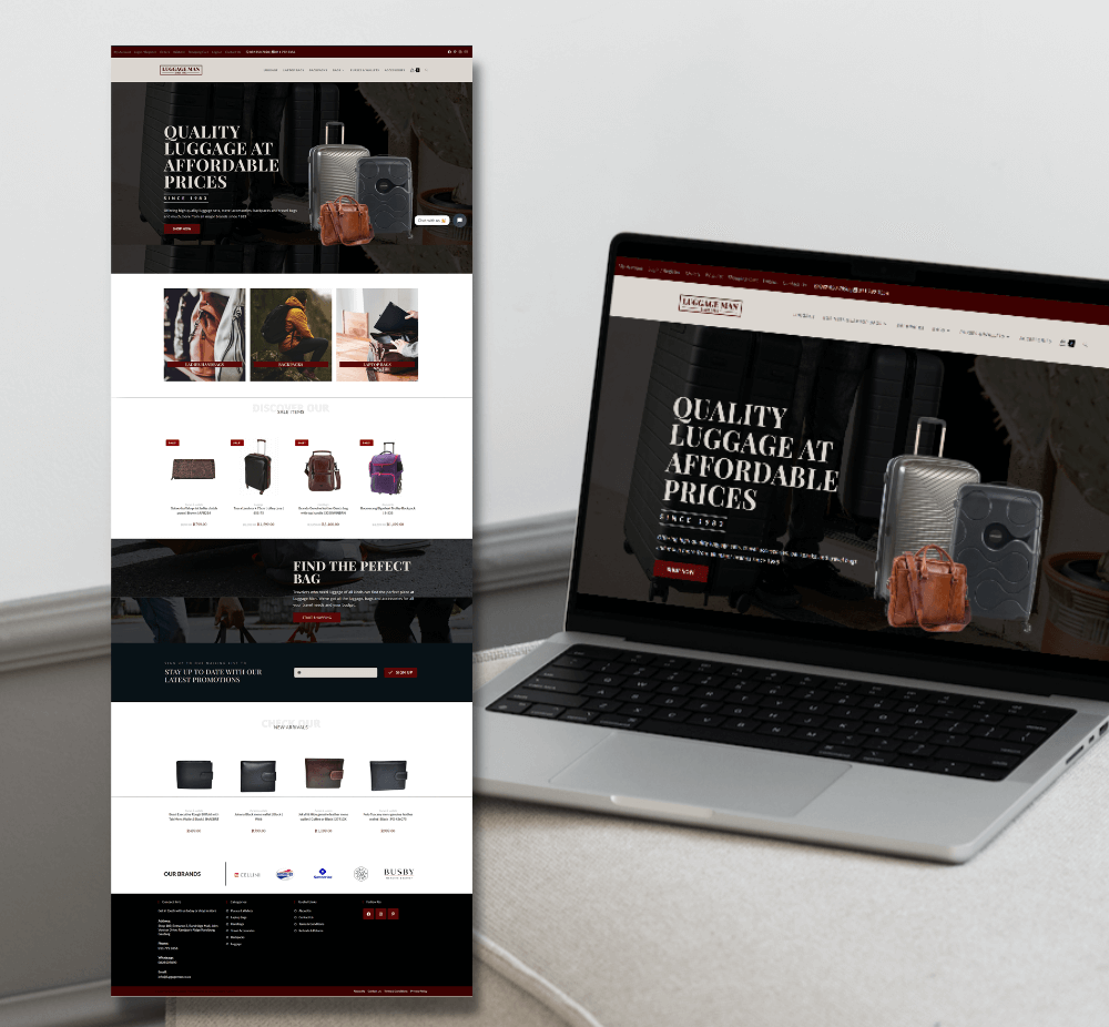 website design (Luggage store)