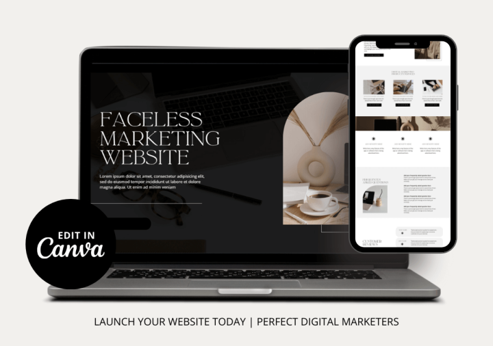 Faceless marketing website + Linktree + FREE guide